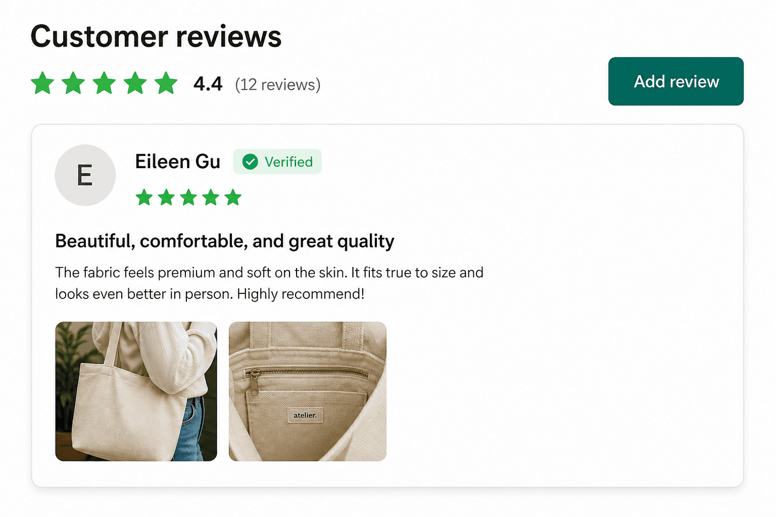 Product review widget